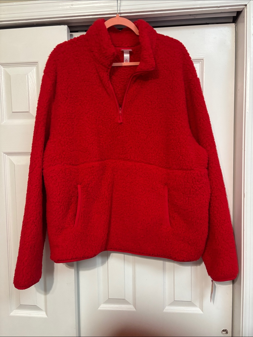 Wondershop Red Sherpa Quarter-Zip Pullover